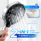 🚿¡AHORA CON UN 50 % DE DESCUENTO! Cabezal de ducha tipo lluvia ajustable de alta presión, cabezal de ducha de mano 2 en 1 (lavado y ducha) con 7 modos de chorro, boquillas autolimpiables y rociador de baño de alto caudal