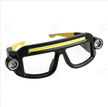 ✨Linterna frontal LED recargable con diseño de gafas
