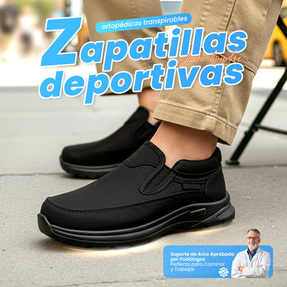 👟 ¡60% DE DESCUENTO! ✨ Zapatillas Slip-On Ortopédicas Transpirables para Hombres - Soporte Arqueado con Plantillas de Espuma con Memoria para Comodidad Diaria 🏃‍♂️💨
