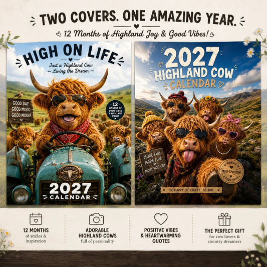⏰🔥 ¡OFERTA 50% OFF! 🐮📅 Calendario de Pared Highland Cow 2027 – 12 Diseños Adorables para Llenar tu Hogar de Alegría y Estilo Rústico ✨