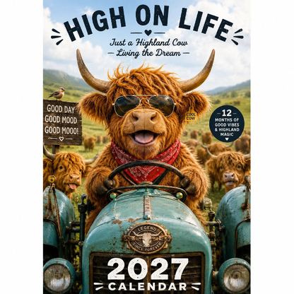 ⏰🔥 ¡OFERTA 50% OFF! 🐮📅 Calendario de Pared Highland Cow 2027 – 12 Diseños Adorables para Llenar tu Hogar de Alegría y Estilo Rústico ✨
