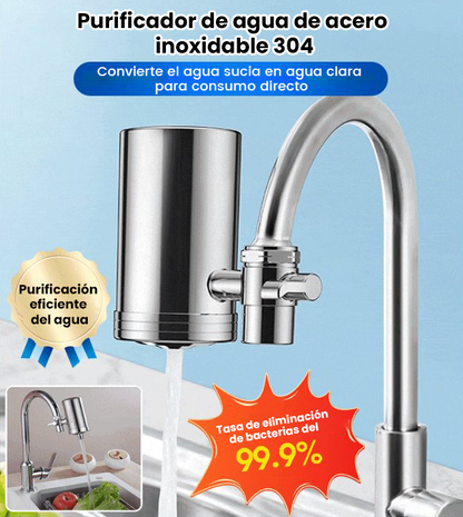 🚰 ¡50% DE DESCUENTO! ✨ Purificador de Agua para Grifo de Acero Inoxidable - Filtración de 5 Etapas sin Instalación para Agua Potable Limpia 💧🏠