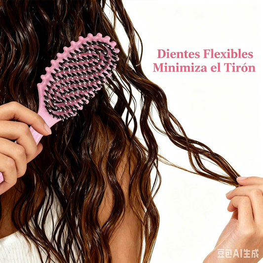 Cepillo ventilado de cerdas de jabalí para cabello rizado🪮