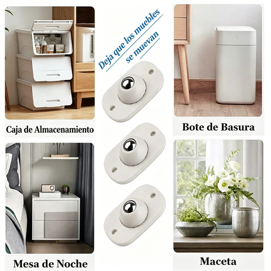 🥳¡OFERTA 2026! 🥳💞¡+50K VENDIDOS! 🏠🧺 ¡50% DESCUENTO! Rueda Universal Autoadhesiva – Rotación 360°, bola de acero inoxidable. Mueve muebles, macetas y armarios en segundos. ¡El mejor aliado para mayores! 👵🛡️