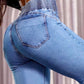 Højtaljet stretch flared jeans
