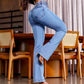 Højtaljet stretch flared jeans