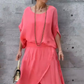 Loose Top & Slit Wide-Leg Pants Chiffon 2-delt sæt