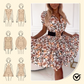 Vestido Mini para Mujer con Escote en V y Estampado Floral