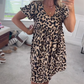 Vestido Mini Casual para Mujer con Estampado de Leopardo