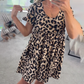 Vestido Mini Casual para Mujer con Estampado de Leopardo