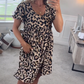 Vestido Mini Casual para Mujer con Estampado de Leopardo