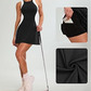 Conjunto de dos piezas para mujer con diseño de bloques de color: vestido mini ajustado y shorts