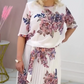 Vestido Plisado con Estampado Floral y Cuello Redondo para Mujer