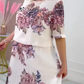 Vestido Plisado con Estampado Floral y Cuello Redondo para Mujer