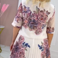 Vestido Plisado con Estampado Floral y Cuello Redondo para Mujer
