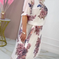 Vestido Plisado con Estampado Floral y Cuello Redondo para Mujer