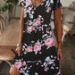Vestido Largo Elegante de Mujer con Estampado Floral y Escote en V