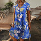 Vestido Largo Elegante de Mujer con Estampado Floral y Escote en V