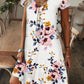 Vestido Largo Elegante de Mujer con Estampado Floral y Escote en V
