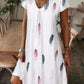 Vestido Largo Elegante de Mujer con Estampado Floral y Escote en V