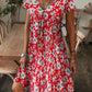 Vestido Largo Elegante de Mujer con Estampado Floral y Escote en V