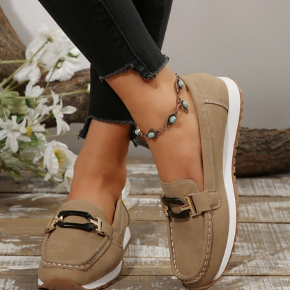 Mocasines Casuales con Parte Superior de Tipo Ante y Suela Gruesa