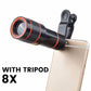 Lente Telefoto para Teléfono 12X/8X con Tripié
