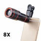 Lente Telefoto para Teléfono 12X/8X con Tripié