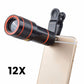 Lente Telefoto para Teléfono 12X/8X con Tripié