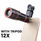 Lente Telefoto para Teléfono 12X/8X con Tripié
