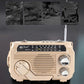 Radio portátil multifunción con manivela y linterna