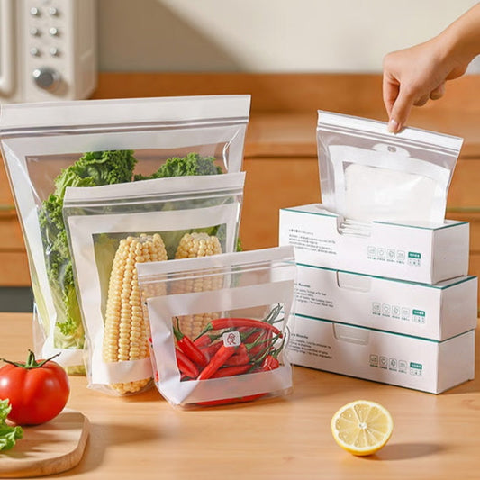 🛍️✨ Bolsas Transparentes para Alimentos – Doble Sellado Reforzado, Antifugas y Perfectas para Cocina, Viajes y Congelador 🧊🥩