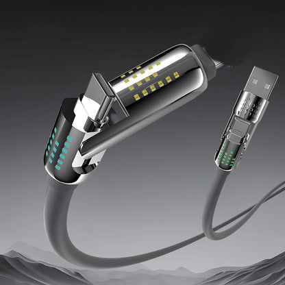 Cable de Datos 4 en 1 con Carga Rápida y Luz Indicadora