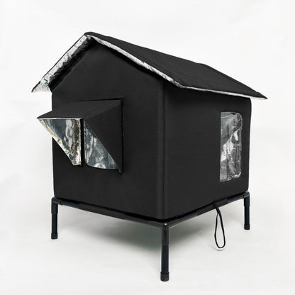 🐱 50% dto. – ¡oferta limitada! Casita elevada para gatos de exterior – impermeable, aislada y plegable. Refugio resistente a la intemperie! 🌧️✨