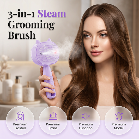 💜 Cepillo eléctrico de vapor 3 en 1 para el cuidado del cabello