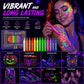 50 % DE RÉDUCTION⚡PLUS DE 50 000 EXEMPLAIRES VENDUS💕Stylos tatouage phosphorescents – Sans danger, s'effacent au lavage et brillent sous la lumière noire ! ✨🇬🇧 | Parfaits pour Glastonbury, les anniversaires et bien plus encore
