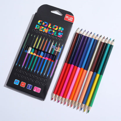 🖍️🌈 Lápices bicolor 3 en 1 – 12 piezas, 24 colores – creatividad sin límites! 💪
