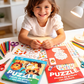 Libro de actividades con pegatinas geométricas para niños