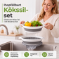 🥗 Set de 3 Escurridores Plegables con Base Escurridora – Coladores Compactos para Frutas· Pasta y Verduras