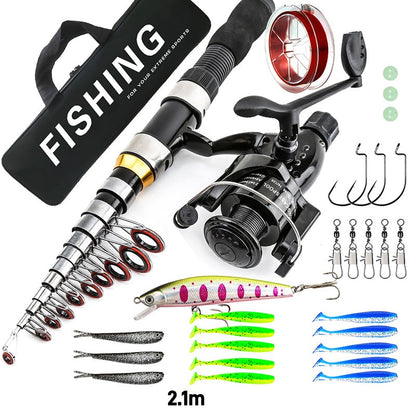 ⏳🔥¡50% DE DESCUENTO POR TIEMPO LIMITADO! ⏰Set Completo de Equipo de Pesca de Viaje y Bolsa de Transporte🎣