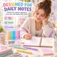 🖊️ 50% dto. Bolígrafos de tinta borrable – 8 colores vivos, escritura fluida y diseño giratorio. Con caja organizadora, perfectos para notas y diarios! ✨🌈