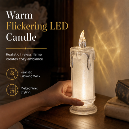 🕯️ 50% OFF ⏰ Vela LED Electrónica – Luz Cálida sin Llama, Ambiente Romántico y Seguro para Dormitorio, Cenas y Decoración 💡✨