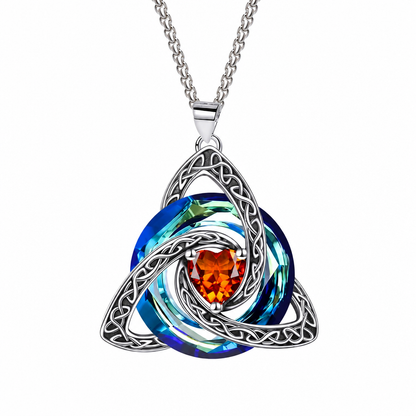 ⏳🔥¡50% DE DESCUENTO POR TIEMPO LIMITADO! ⏰Collar con colgante de nudo celta y piedra natal para mujer🌀📿