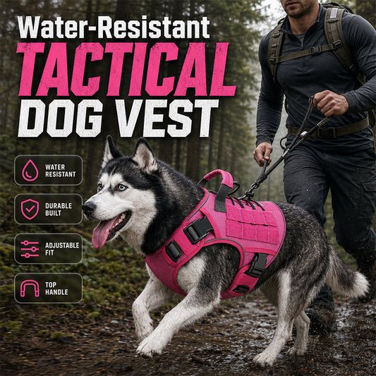 🐶 Chaleco táctico para perros de tela Oxford | Resistente al agua y reforzado 🛡️ | Asa de levantamiento rápido ✋ | Ergonómico y cómodo 🐾 | Tallas S–XL, 5 colores 🎨
