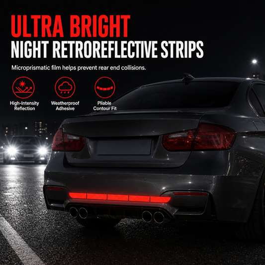 🚗 50% dto. Tiras retrorreflectantes ultra brillantes para parachoques – prisma hexagonal, resistente a la intemperie. Conduce seguro de noche! ✨🛡️