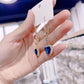 💙 50% dto. Pendientes largos con corazón de gemas azules – 2.10 Cttw, hipoalergénicos y sin níquel. Regalo ideal para ella! ✨🎁
