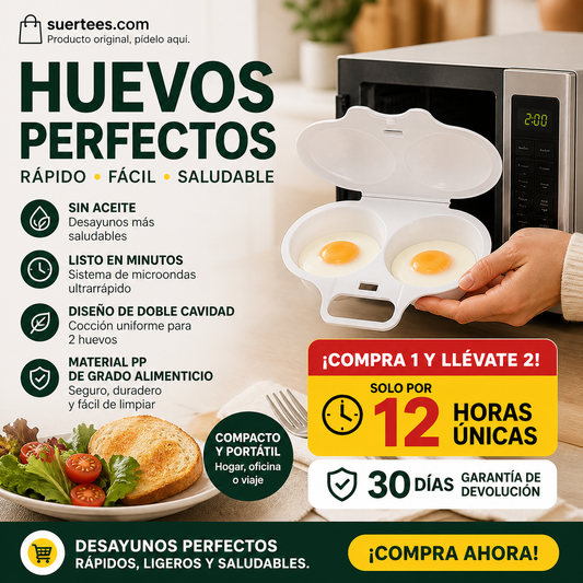 🥚💪 Hueveras para microondas – doble cavidad, sin aceite – desayuno saludable! 🌿