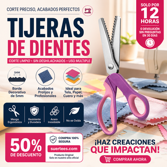⏰🔥 ¡OFERTA 50% OFF! ✂️✨ Tijeras Dentadas Multiusos para Costura y Manualidades – Cortes en Zigzag Perfectos, Creatividad Sin Límites 🎨